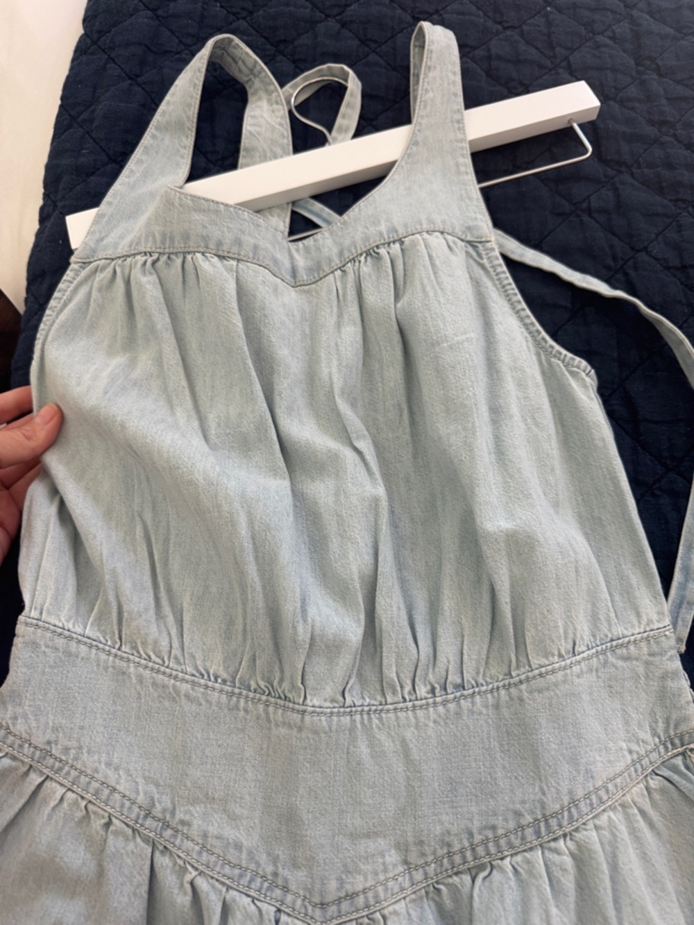 Free People Light Blue Denim Wide-Leg Overalls/Jumpsuit - Picture 4 of 11